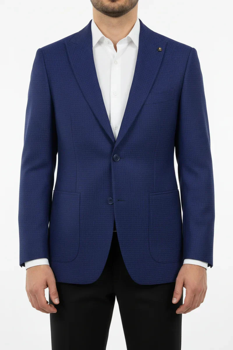 The Henderson Men's Smart Slim Fit Business Blazer - Navy Blue