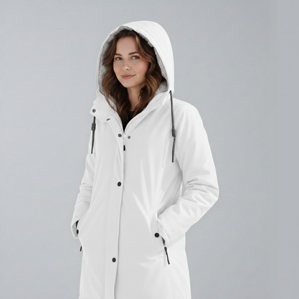 Women's Sherpa-Lined Hooded Parka Jacket Fleece Winter Coat