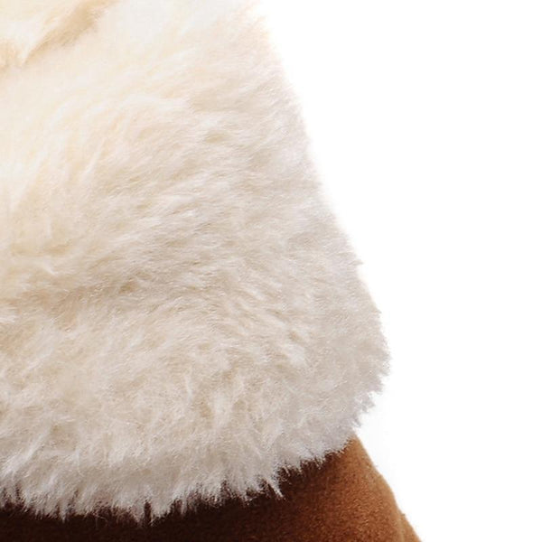 Women's Fur Lined Ankle Snow Boots Slip-On Chunky Platform Sole Winter