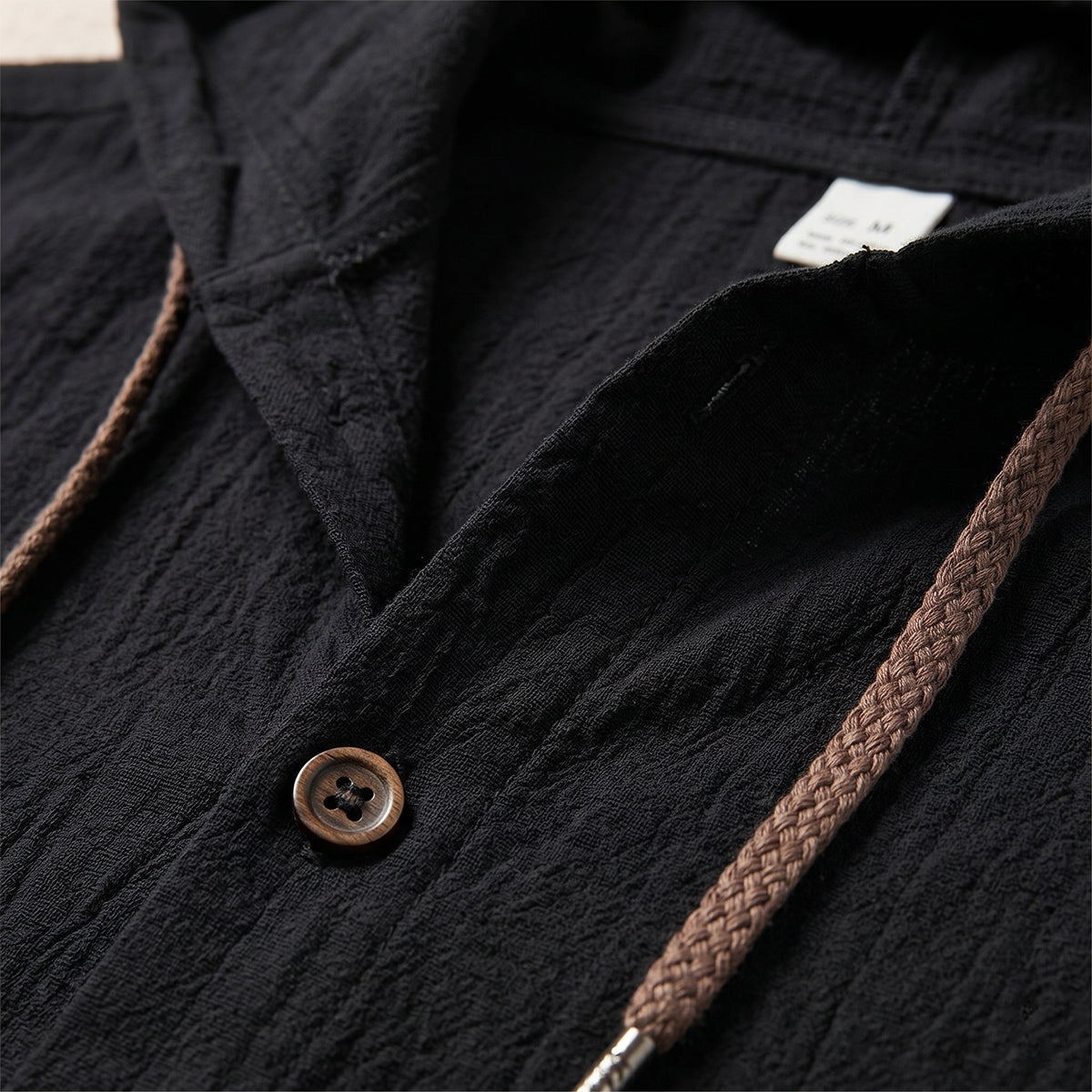 The Glenrock Men’s Cotton Linen Hooded Drawstring Casual Top