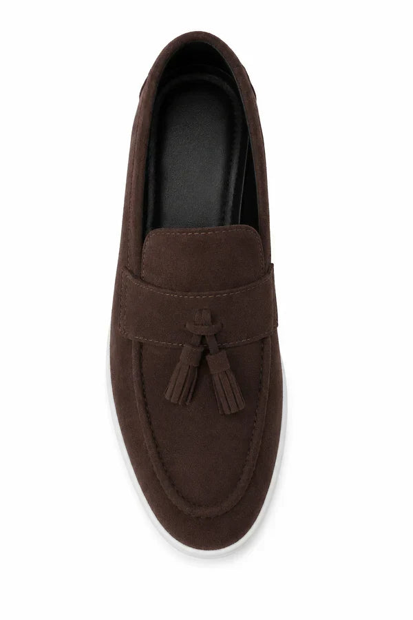 The Prescott Men's Suede Tassel Slip On Loafers - Brown