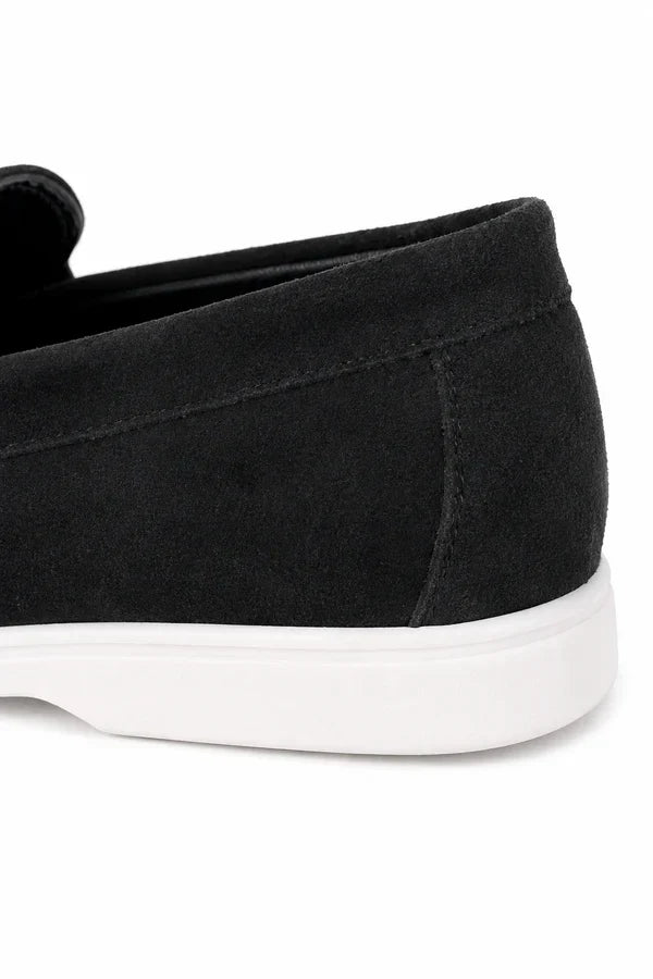 The Prescott Men's Suede Tassel Slip On Loafers - Black