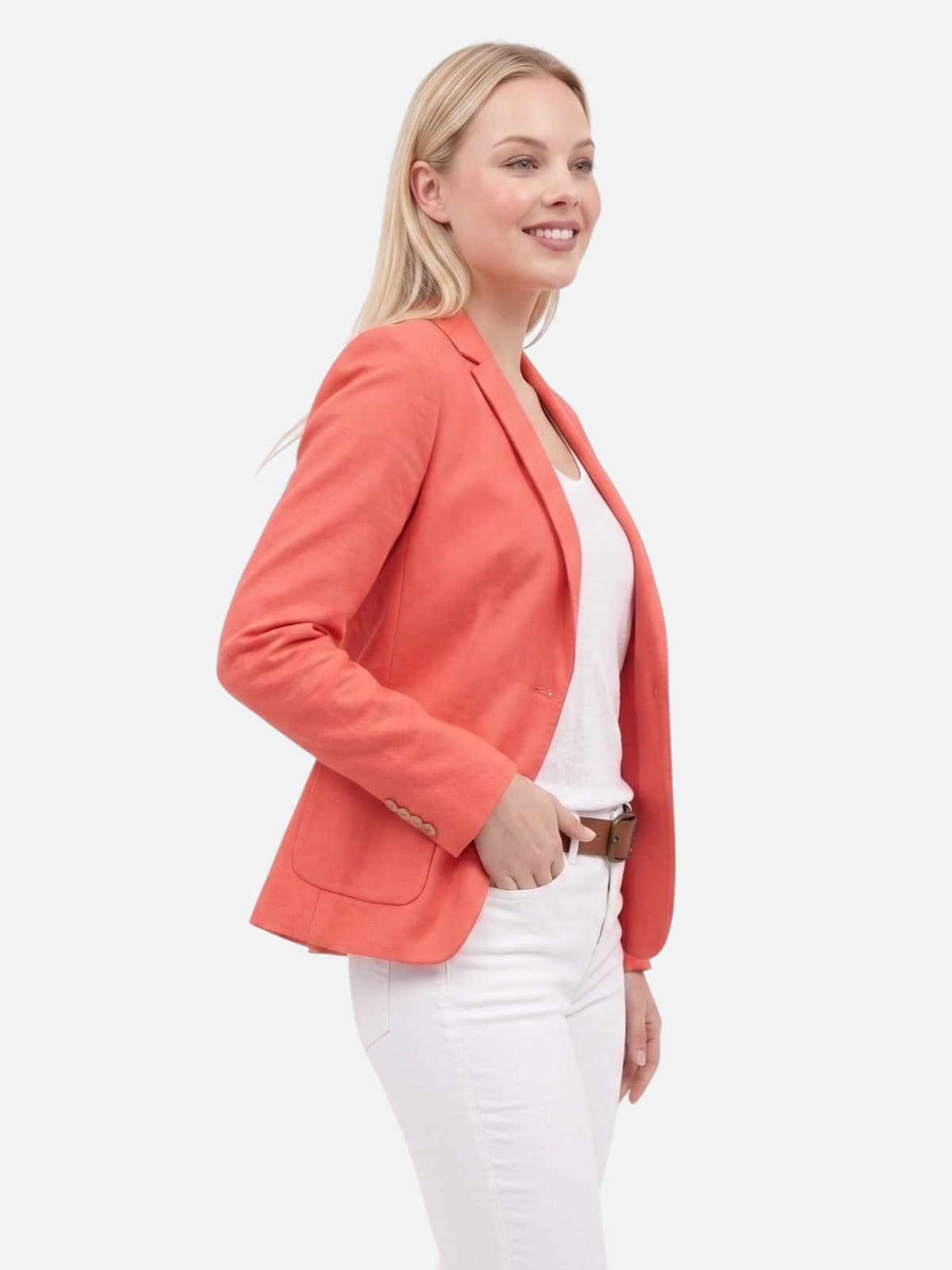 Women's Single Button Slim Fit Blazer Notch Lapel Long Sleeve Casual