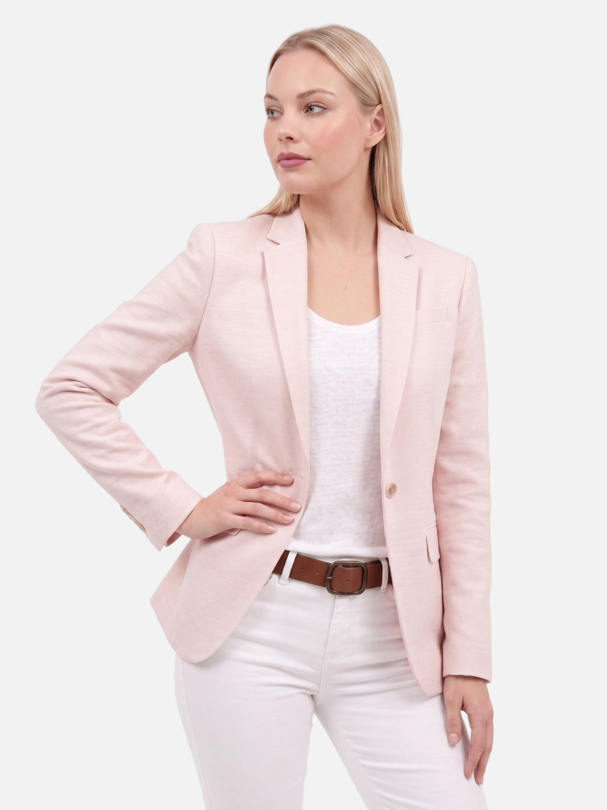 Women's Single Button Slim Fit Blazer Notch Lapel Long Sleeve Casual