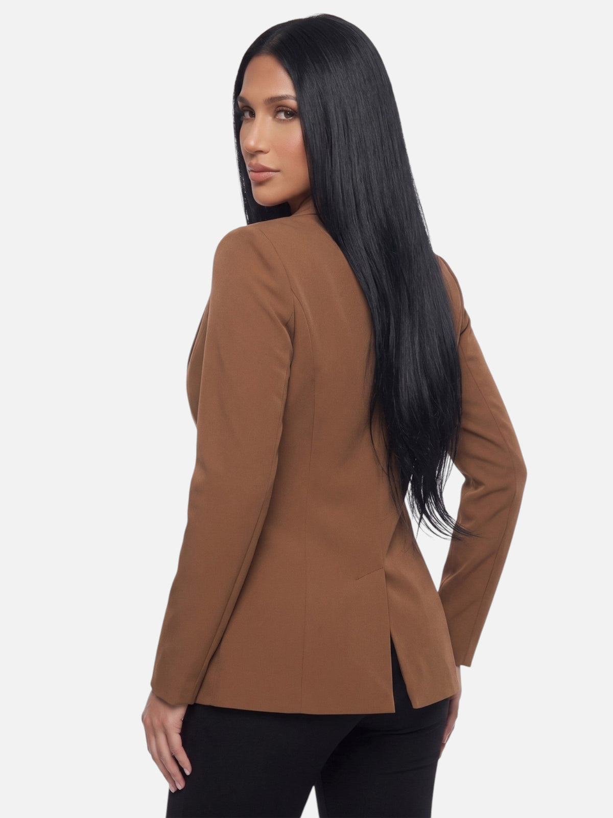 Women's Slim Fit Blazer Single Button Notch Lapel Long Sleeve Casual