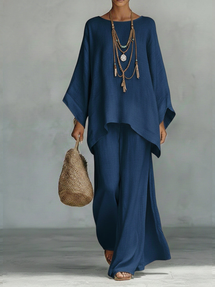 Women's Two-Piece Set Oversized Long Sleeve Top and Pants
