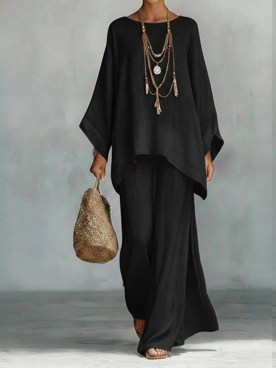 Women's Two-Piece Set Oversized Long Sleeve Top and Pants