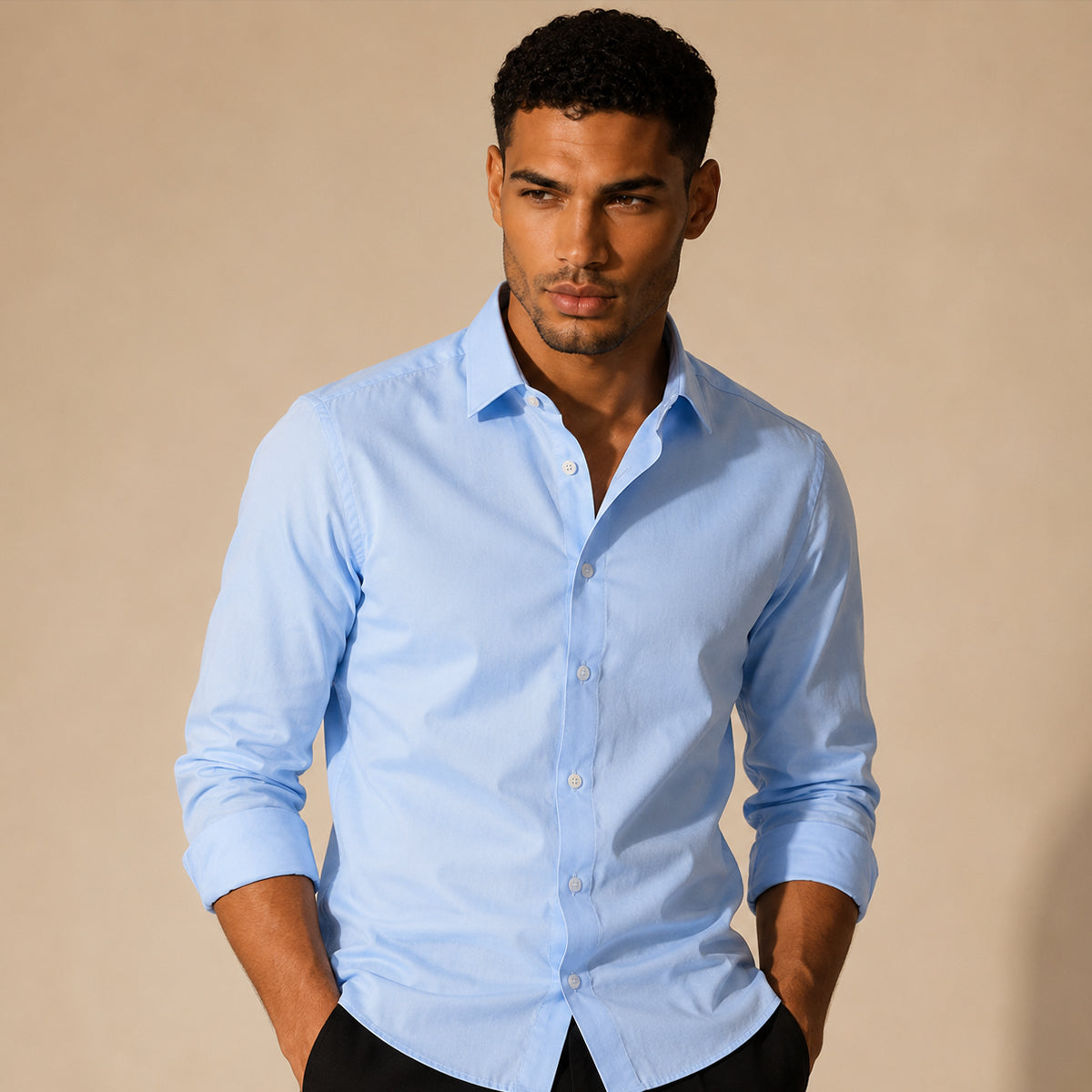 The Lignano Men’s Slim Fit Stretch Button Down Business Shirt