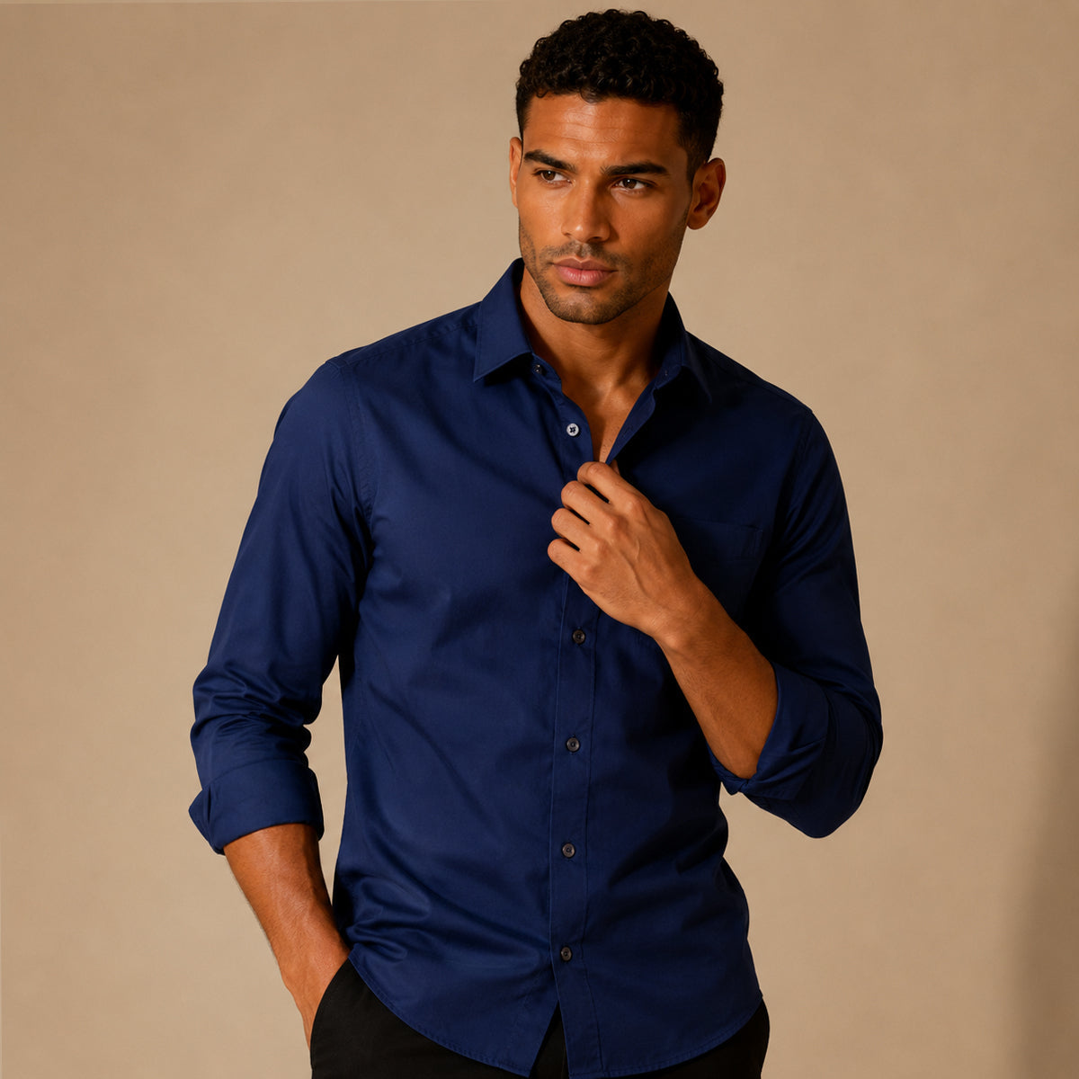 The Lignano Men’s Slim Fit Stretch Button Down Business Shirt