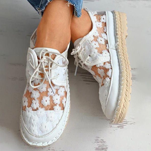Eva - Stylish Embroidered Lace Footwear for Special Occasions
