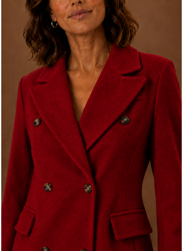 Women's Double Breasted Coat Long Tailored Notch Lapel Winter Coat