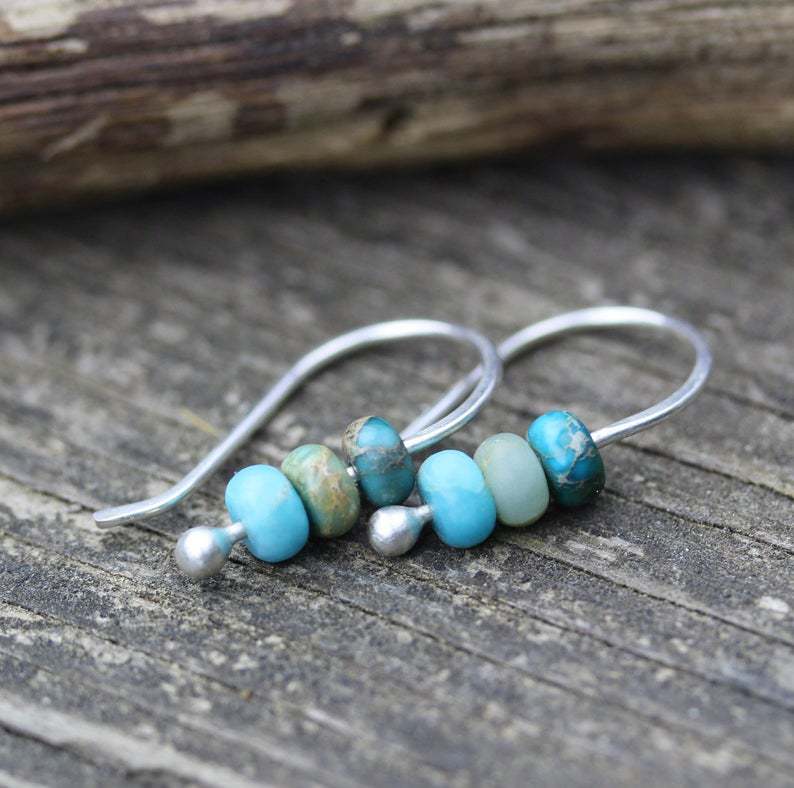 Yuna - Retro Turquoise Dangle Earrings