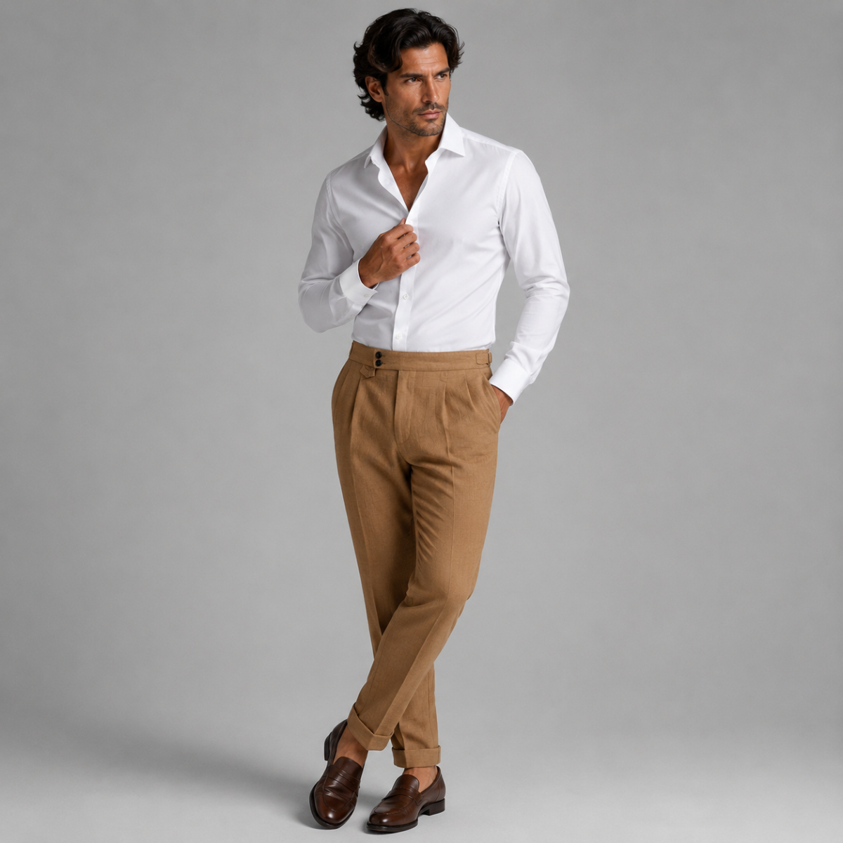 The Hobart Men’s Tailored High Waisted Pleated Dress Pants