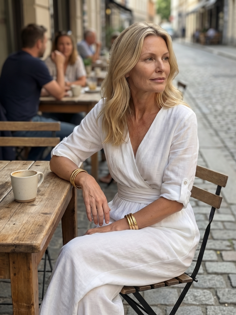 Women's Cross Front Wide Leg Jumpsuit V-Neck Rolled Sleeve Belted Casual