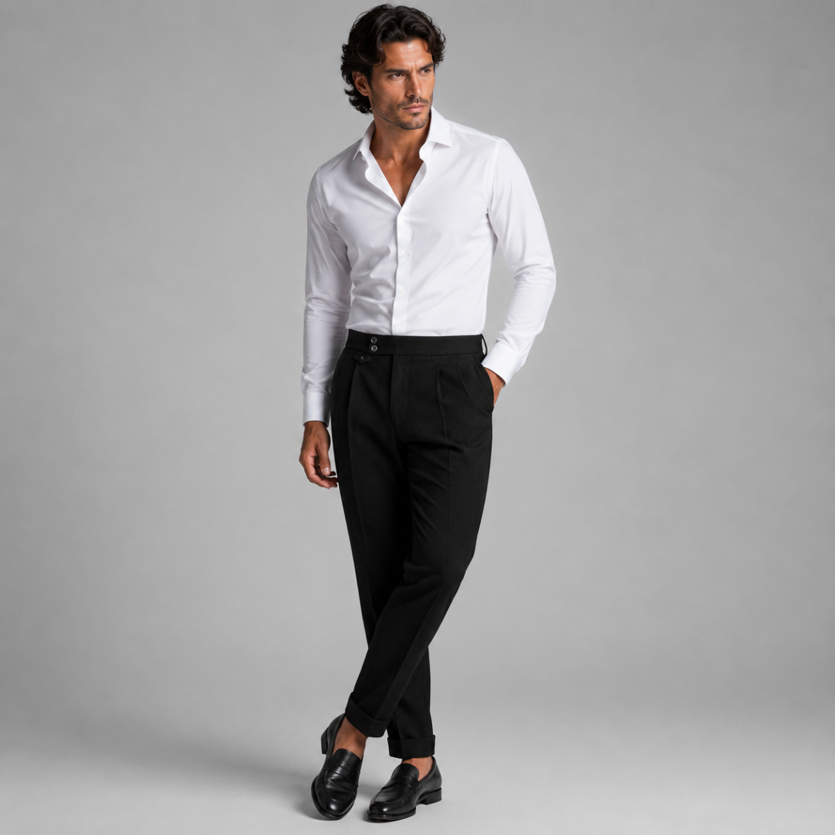 The Hobart Men’s Tailored High Waisted Pleated Dress Pants