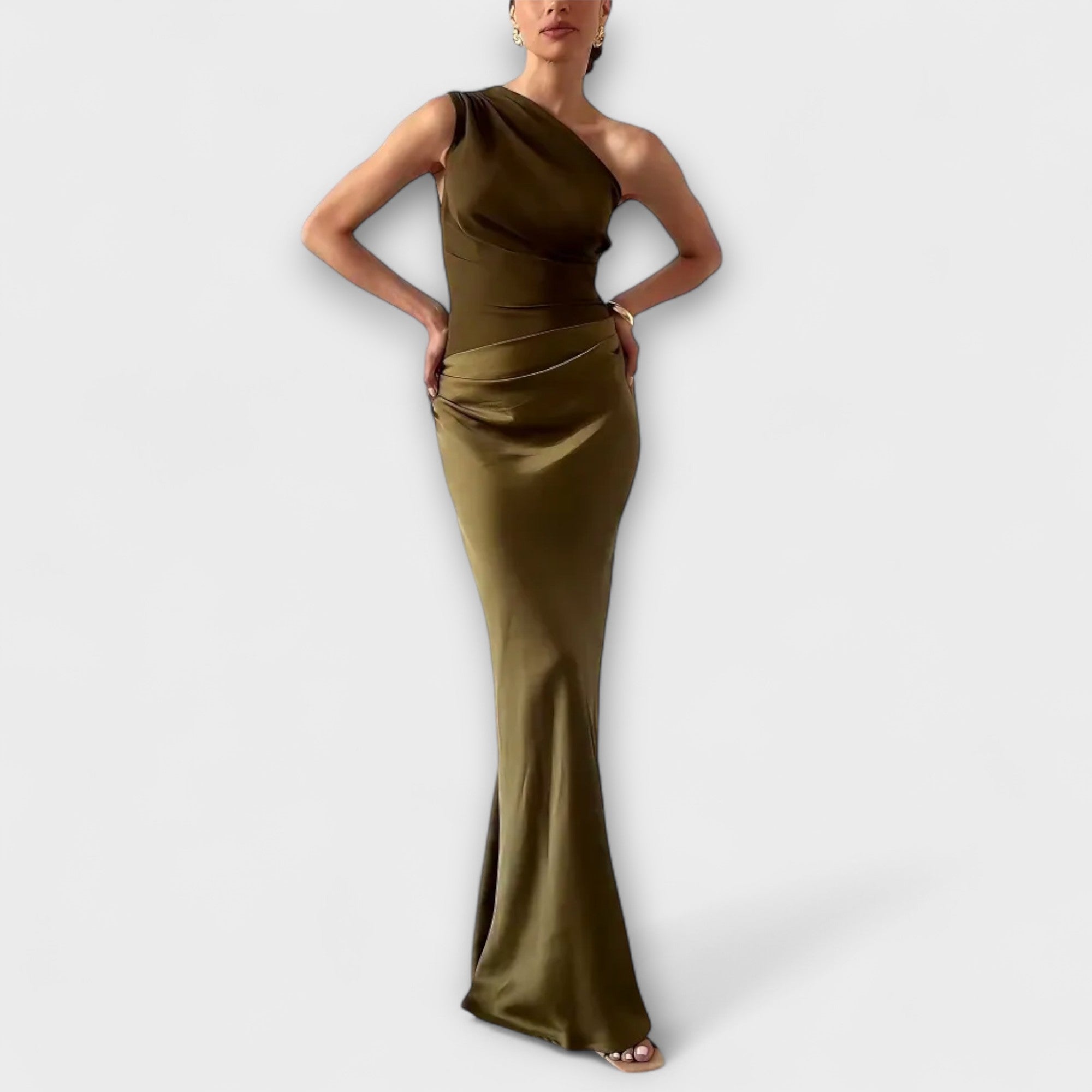 Chic One-Shoulder Pleated Prom Dress for Special Occasions