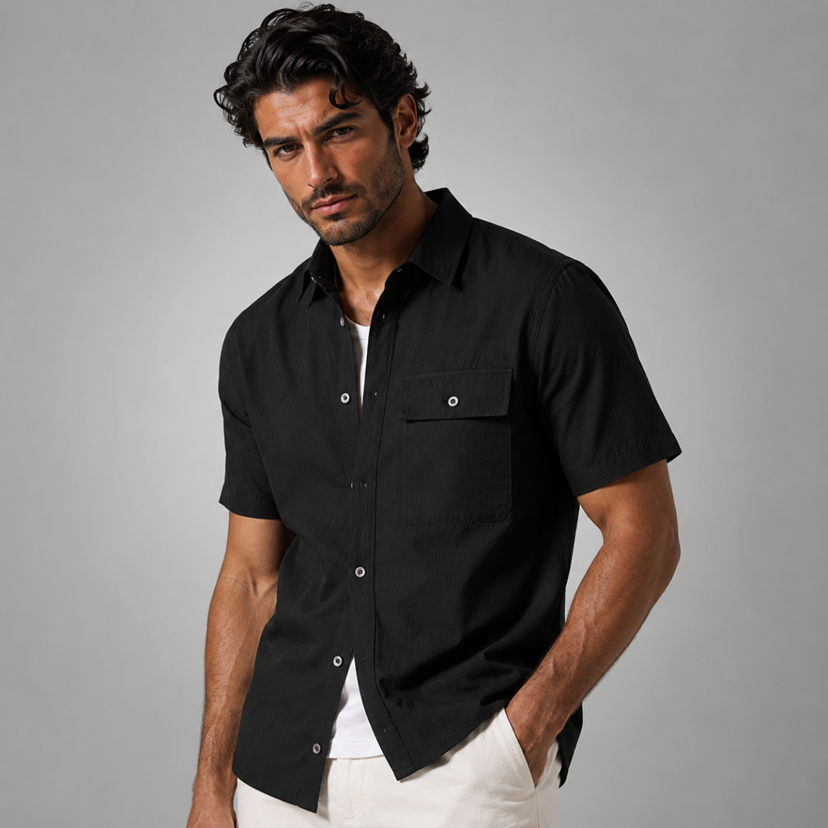 The Vernazza Men’s Casual Lightweight Button Down Shirt