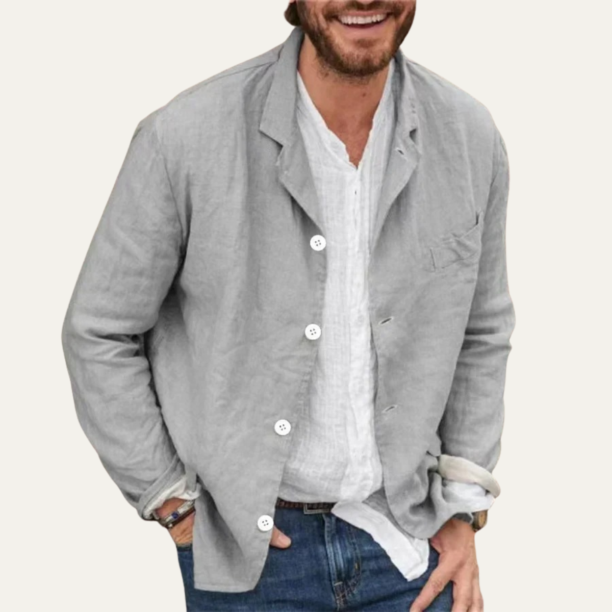 The Santa Rosa Men’s Casual Linen Overshirt