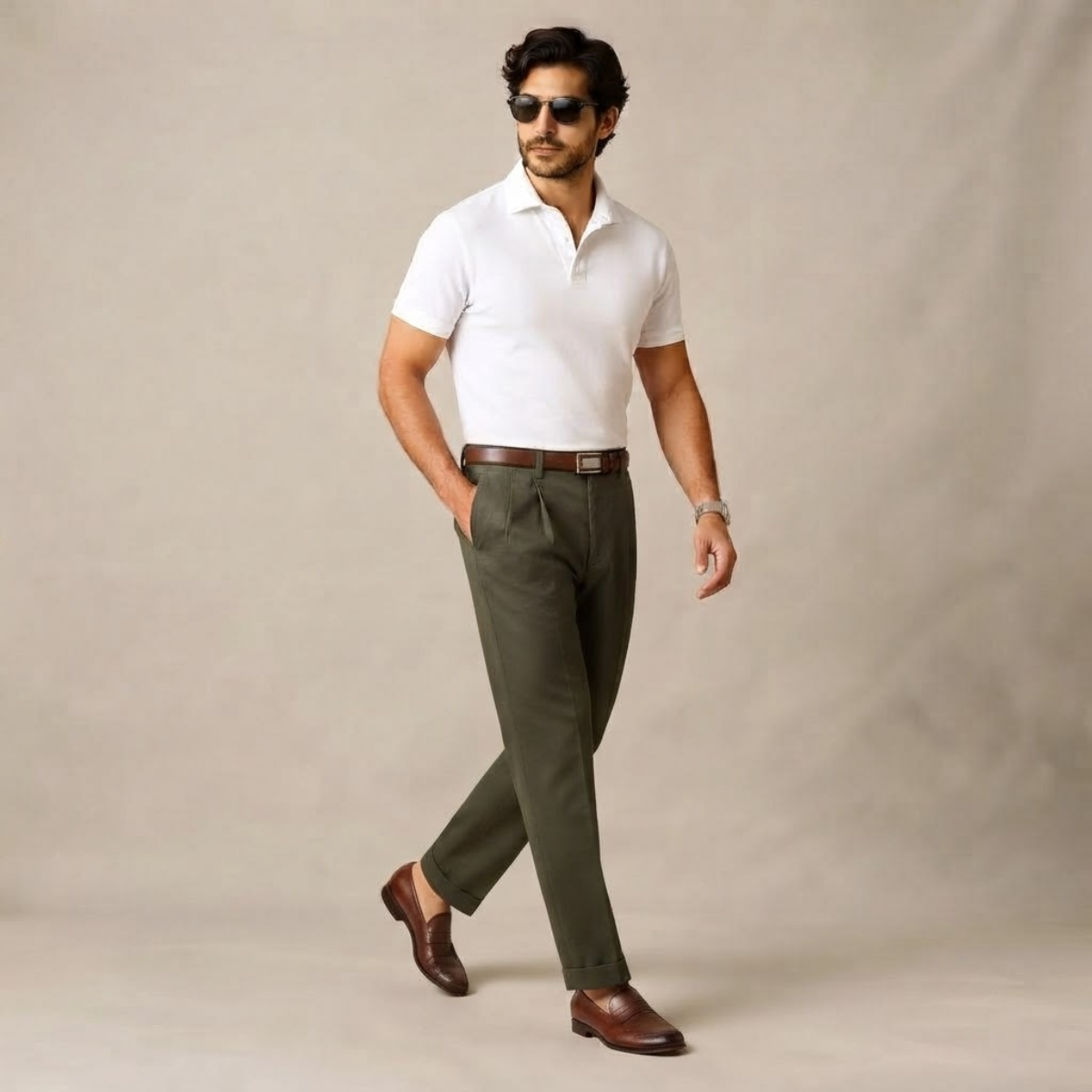 The Montfield Men’s Double Pleated High Waist Straight Leg Pants