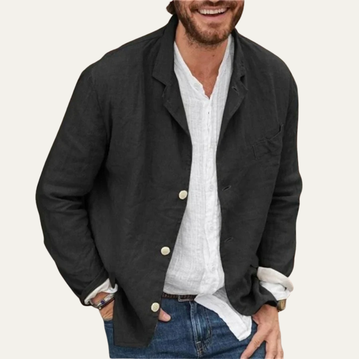The Ellsworth Men’s Linen Casual Overshirt