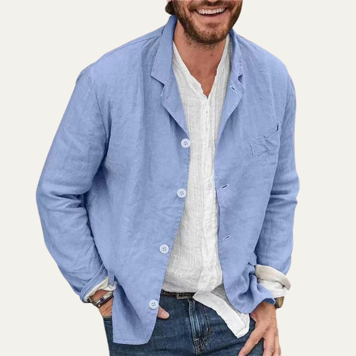 The Ellsworth Men’s Linen Casual Overshirt