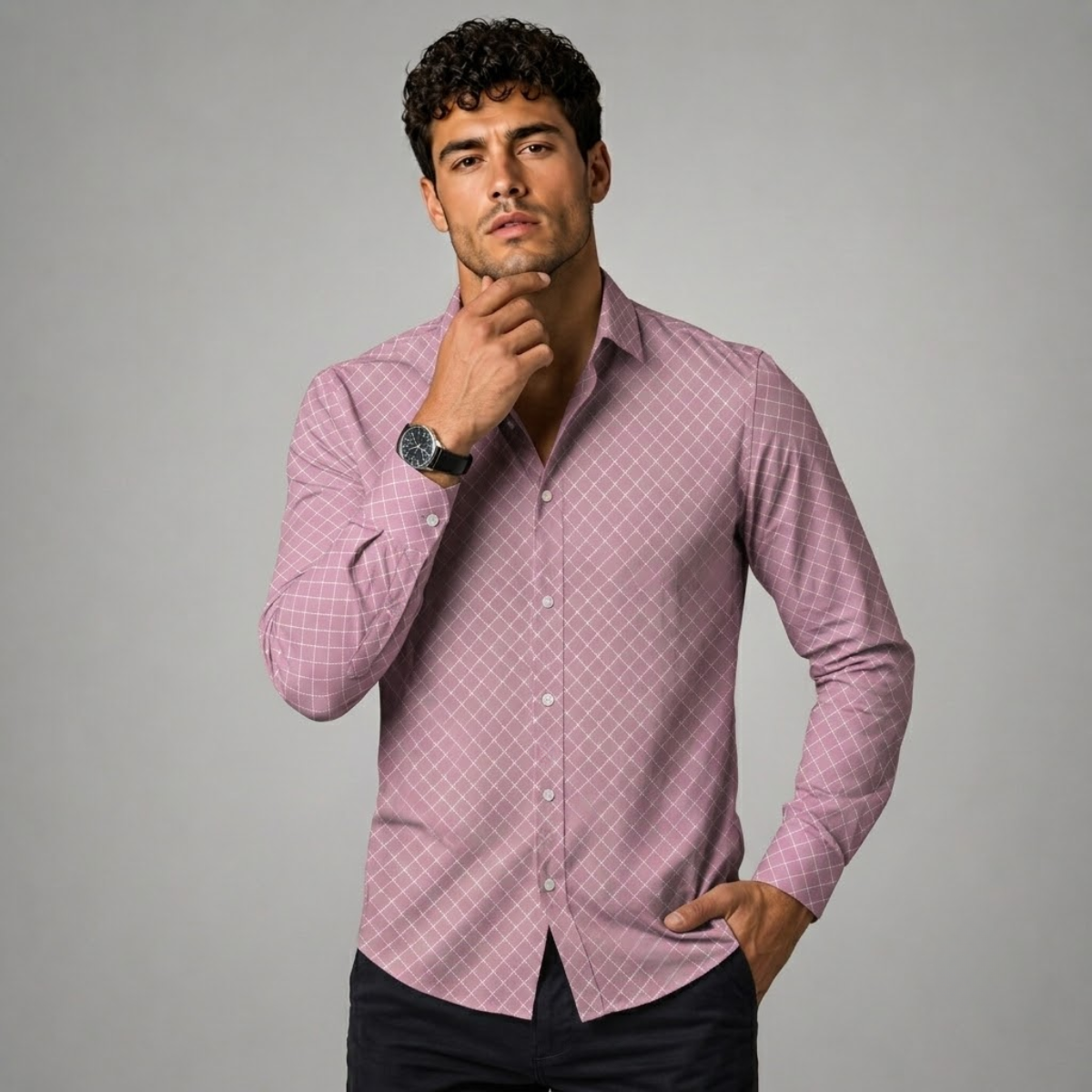 The Merano Men’s Geometric Print Button Down Shirt