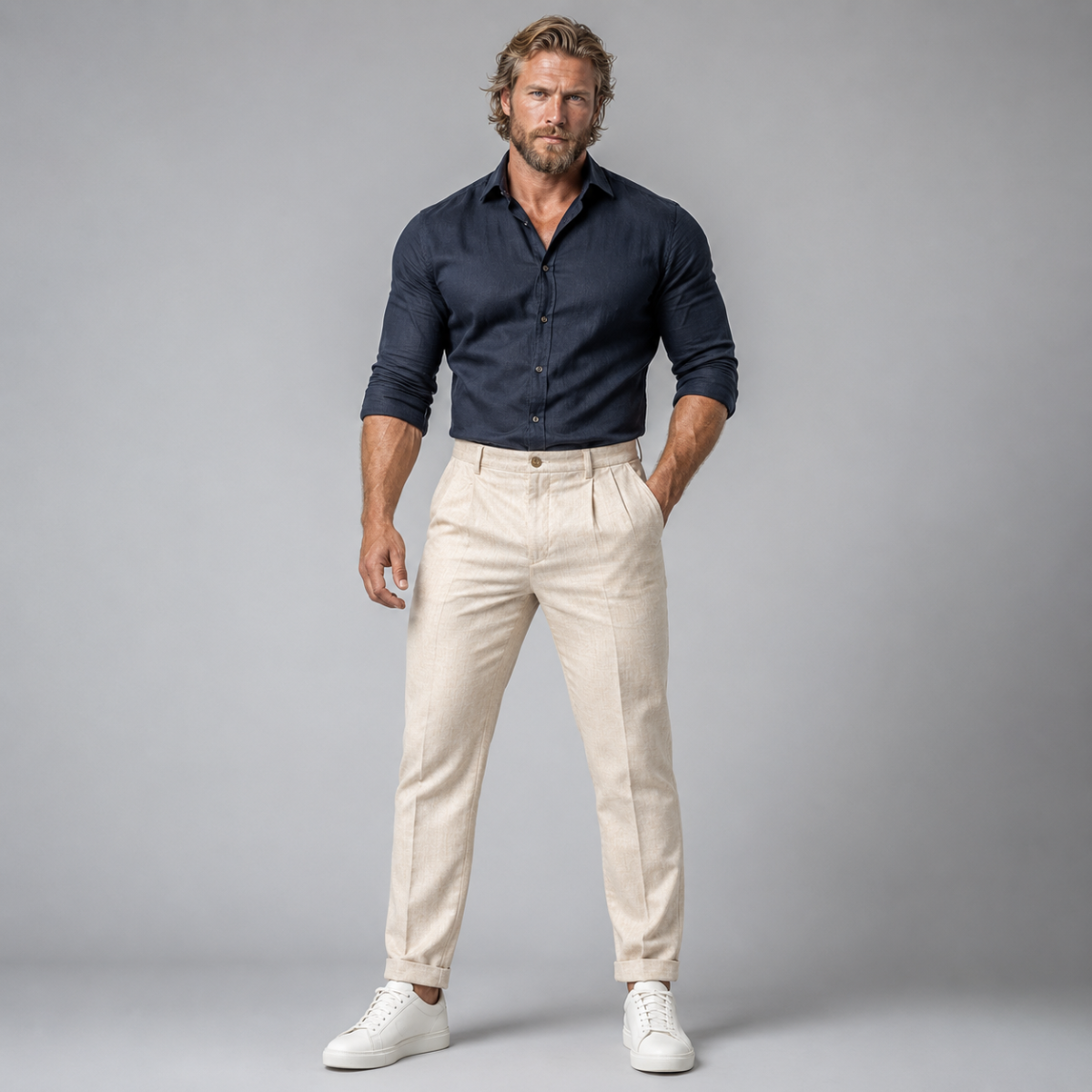 The Windfield Men’s Slim Fit Lightweight Linen Dress Pants