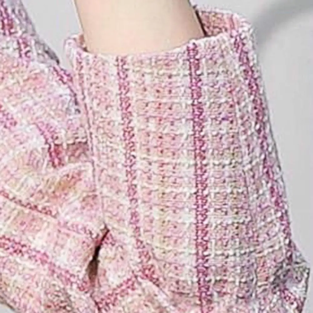 Women's Plaid Blazer Single-Button Notched Lapel Long Sleeve Slim Fit Office Jacket