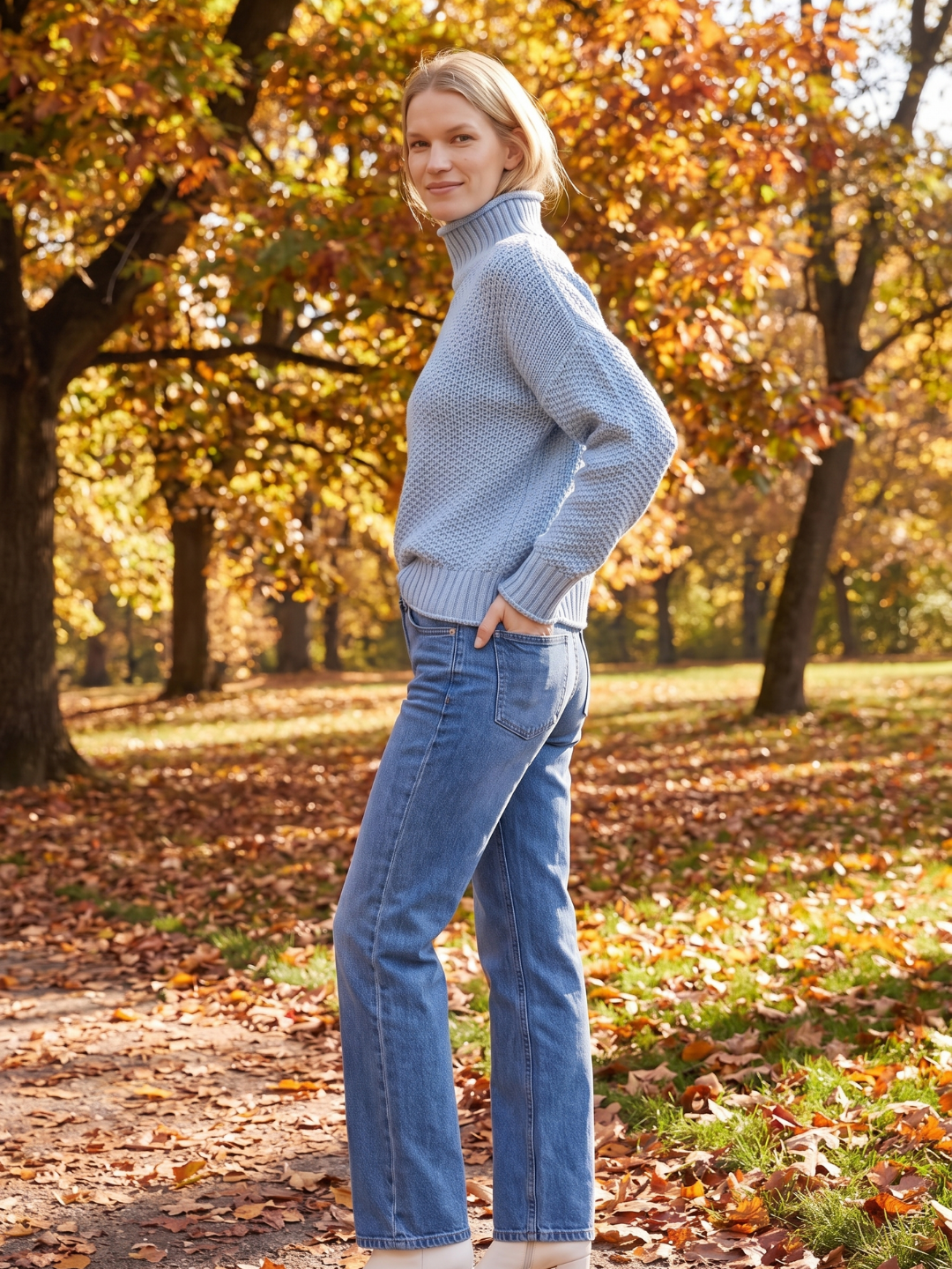 Women's Turtleneck Knit Sweater Chunky Loose Oversized Pullover Winter