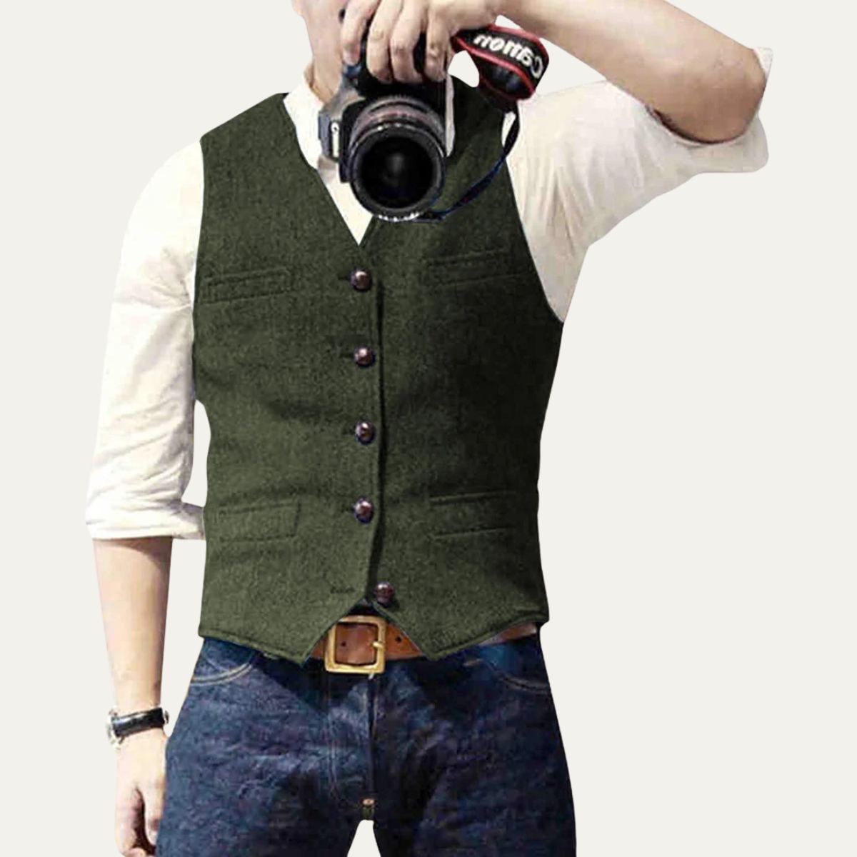 The Harrington Men’s Vintage Button Up Sweater Vest