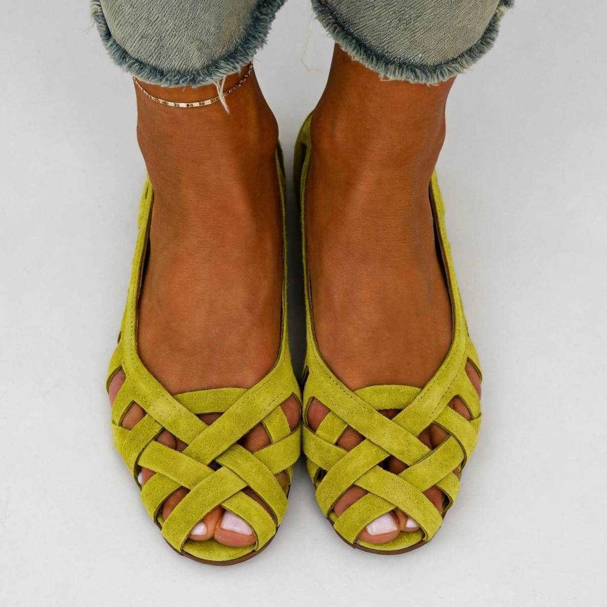 Women's Woven Peep Toe Flats Fisherman Cage Cutout Casual Ballet Shoes