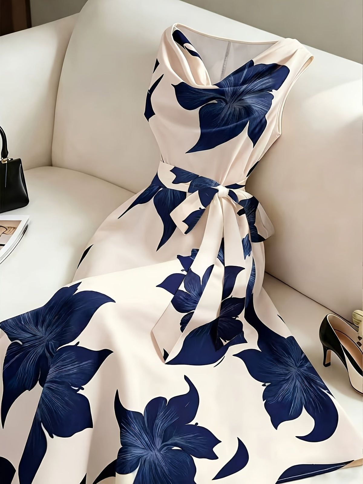 Women's Sleeveless Top and High-Waist Maxi Skirt 2pcs Set Round Neck Casual Outfit
