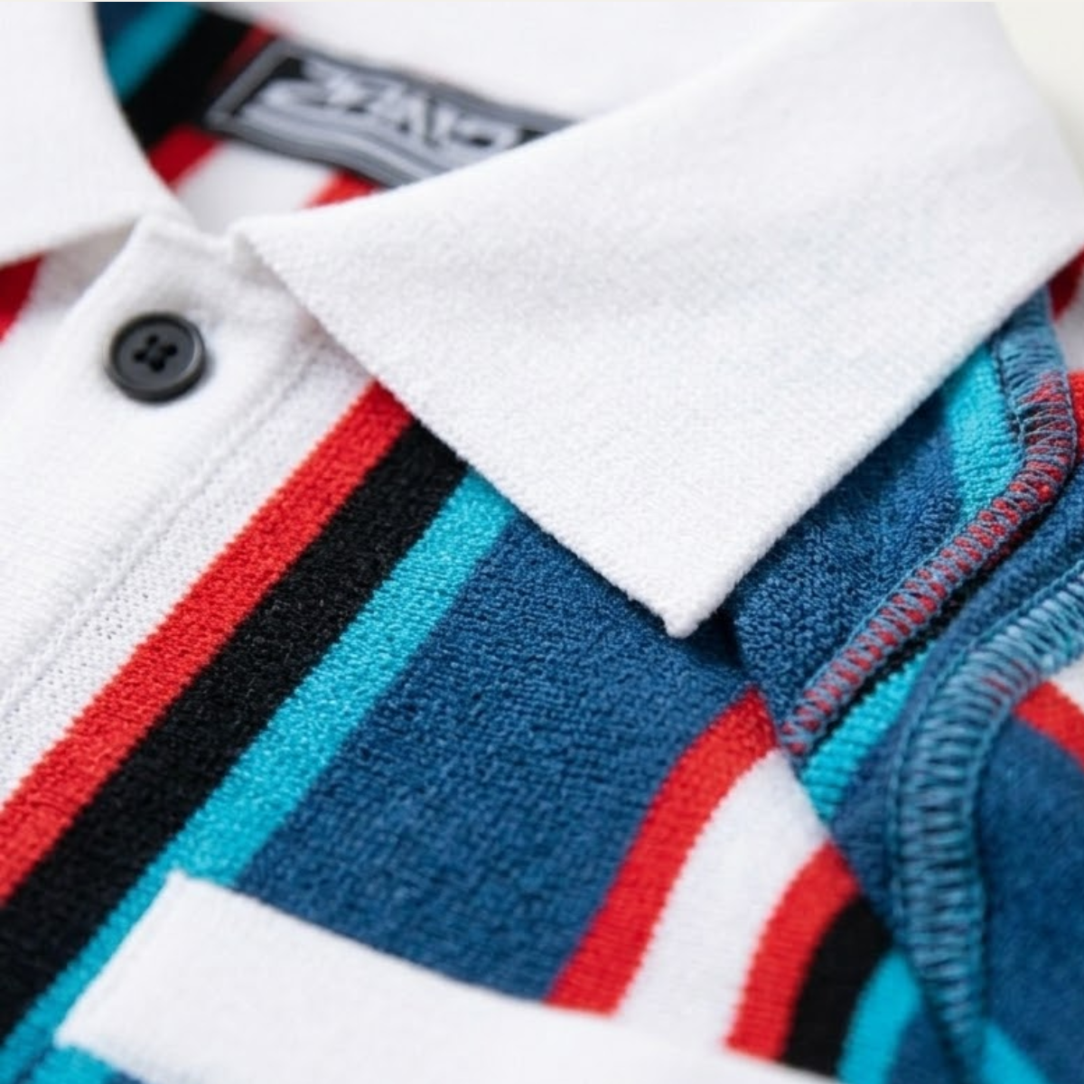 The San Gimignano Men’s Retro Striped Knit Trendy Polo Shirt