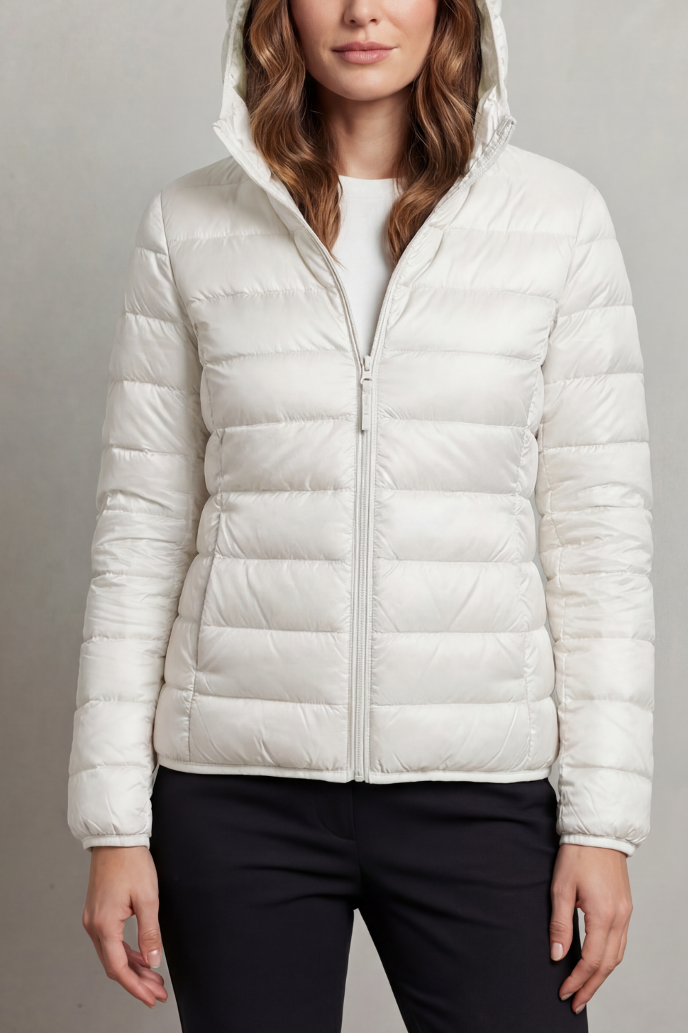 Women's Packable Hooded Puffer Jacket Ultra Light Full Zip Winter Coat