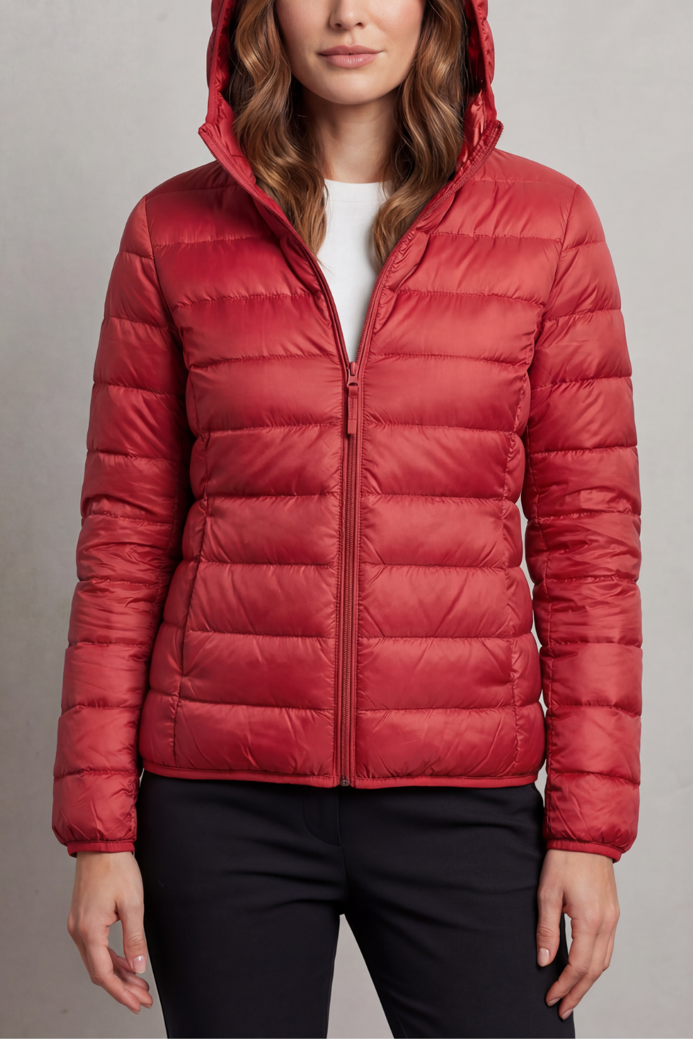 Women's Packable Hooded Puffer Jacket Ultra Light Full Zip Winter Coat