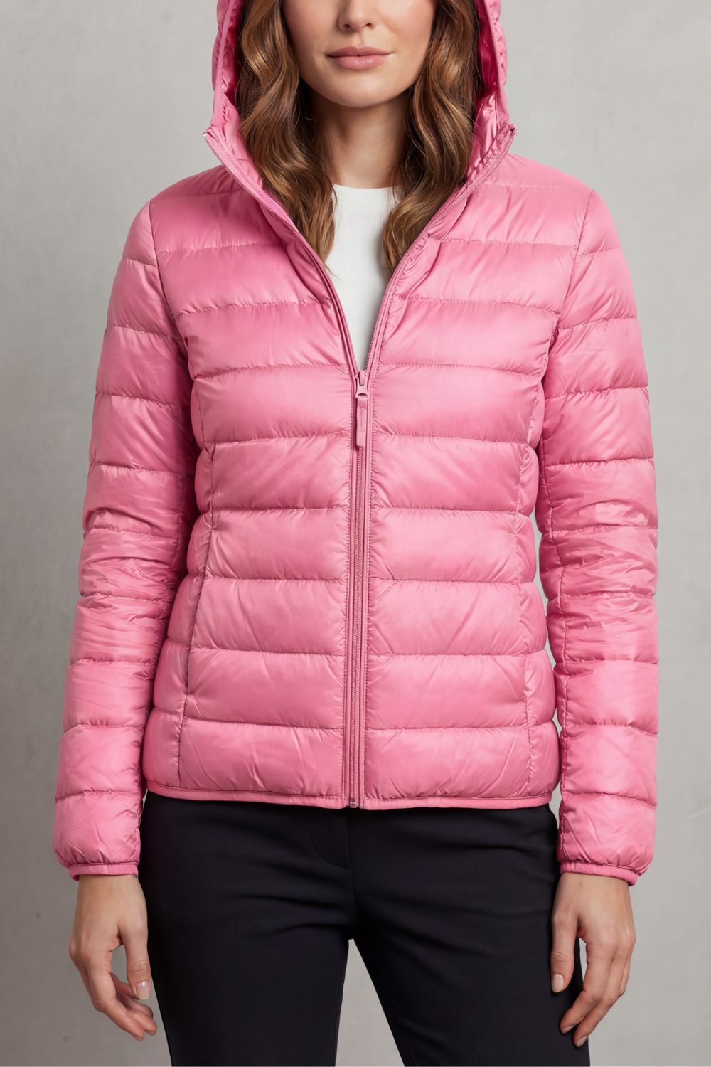 Women's Packable Hooded Puffer Jacket Ultra Light Full Zip Winter Coat