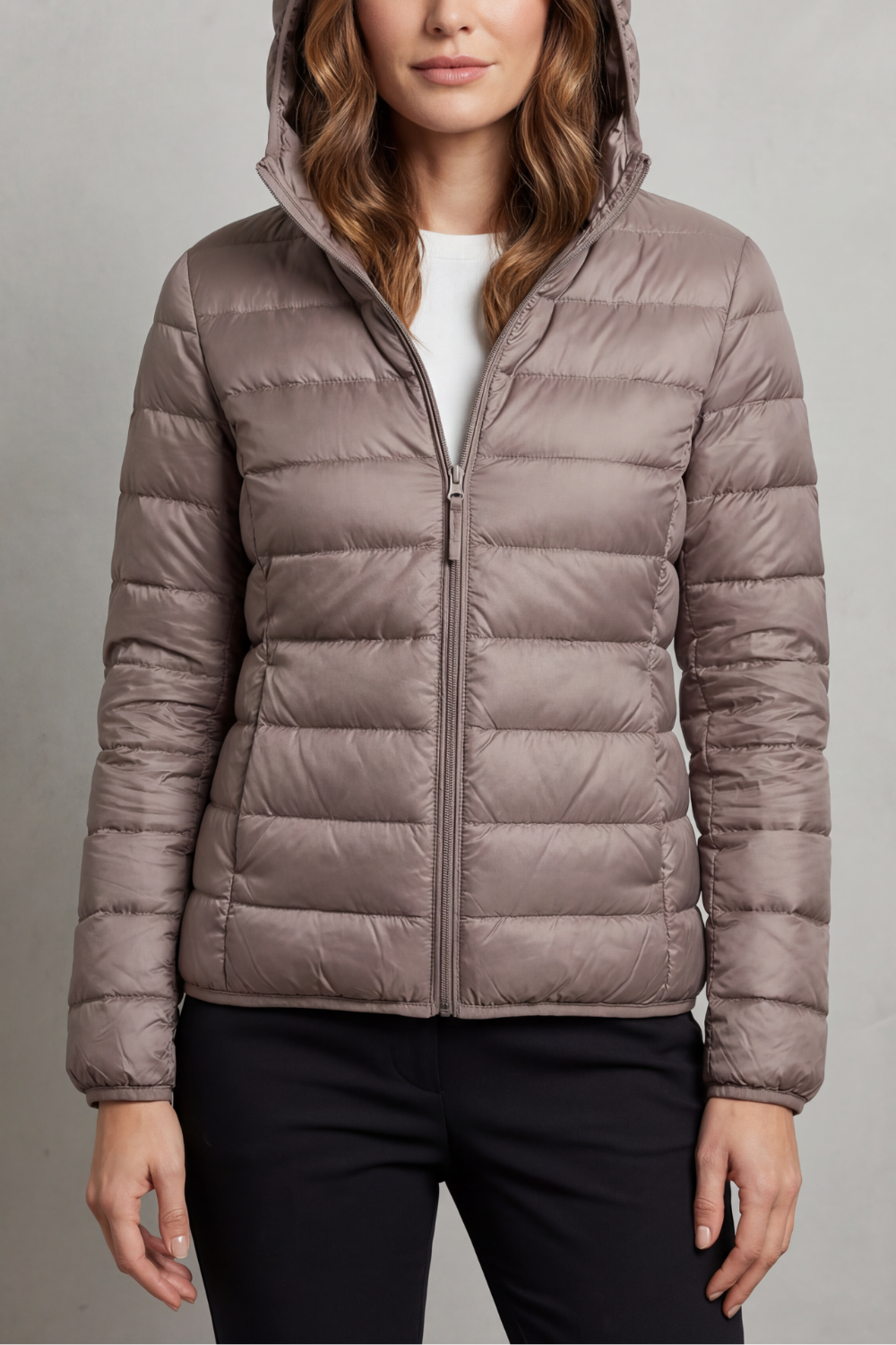 Women's Packable Hooded Puffer Jacket Ultra Light Full Zip Winter Coat