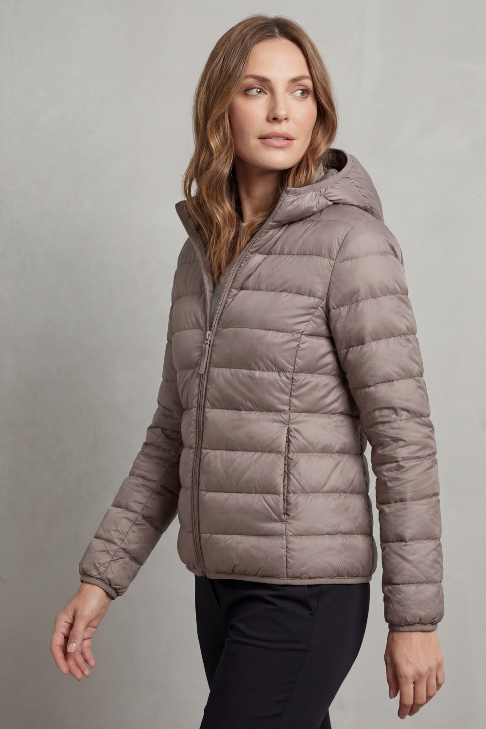 Women's Packable Hooded Puffer Jacket Ultra Light Full Zip Winter Coat