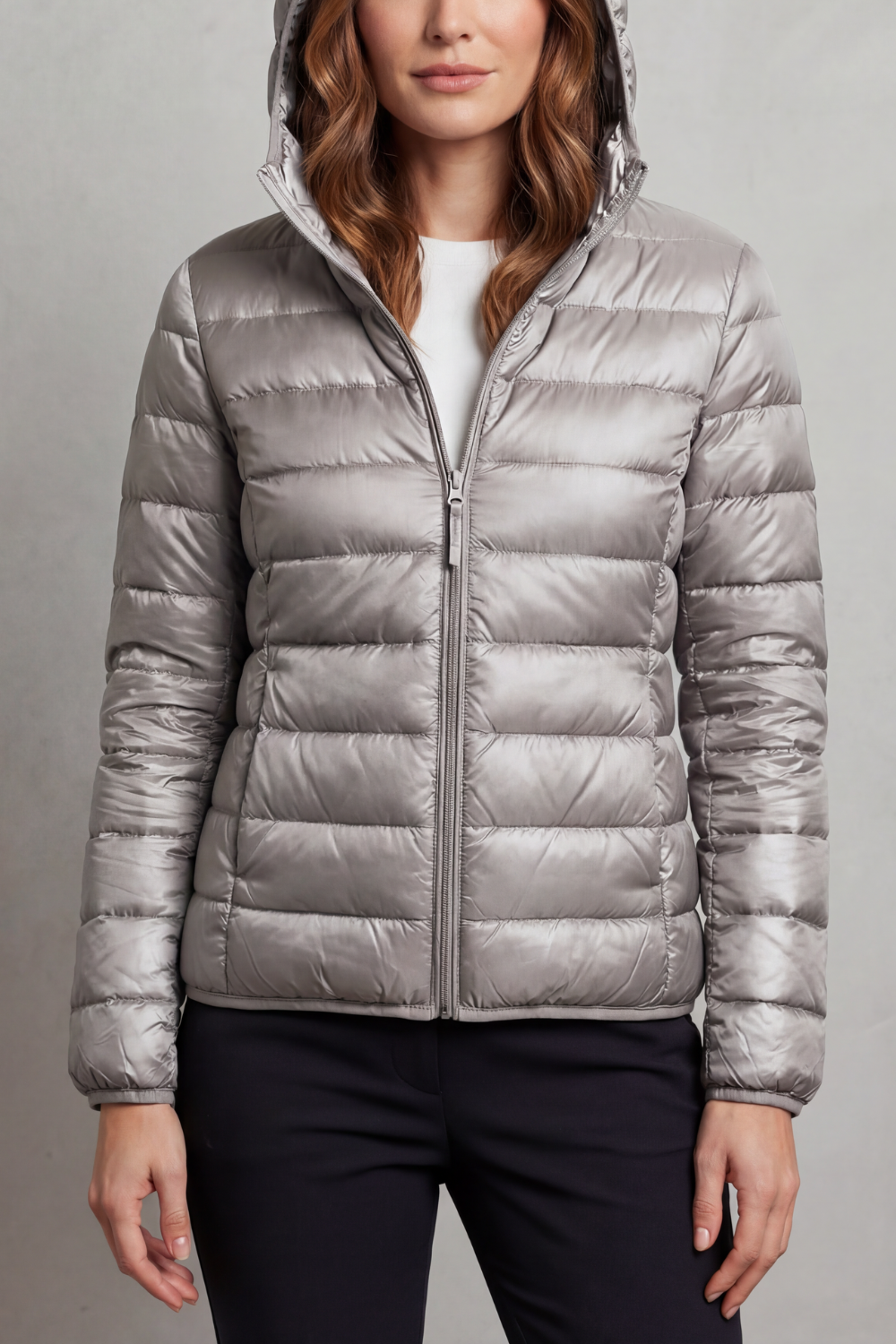 Women's Packable Hooded Puffer Jacket Ultra Light Full Zip Winter Coat