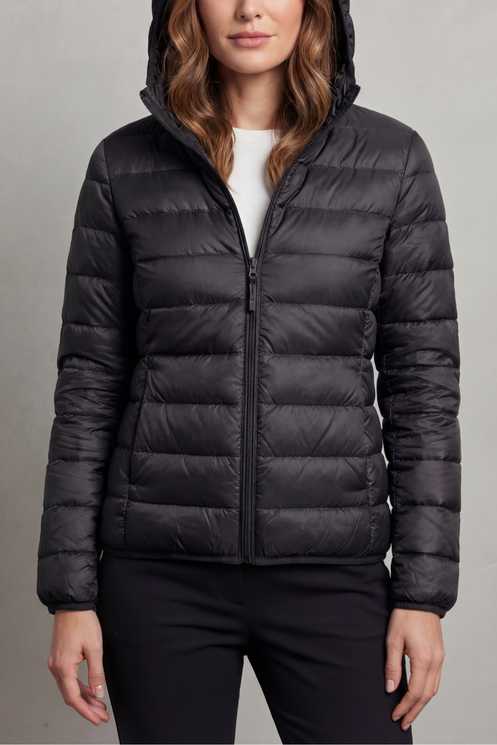 Women's Packable Hooded Puffer Jacket Ultra Light Full Zip Winter Coat