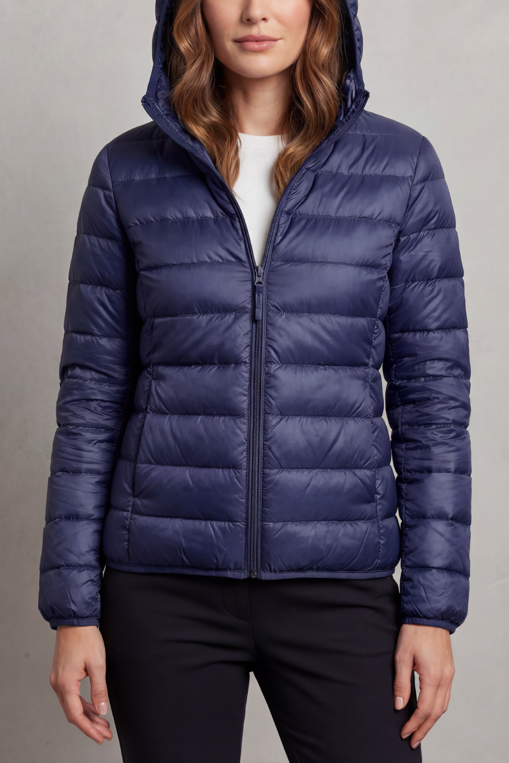 Women's Packable Hooded Puffer Jacket Ultra Light Full Zip Winter Coat