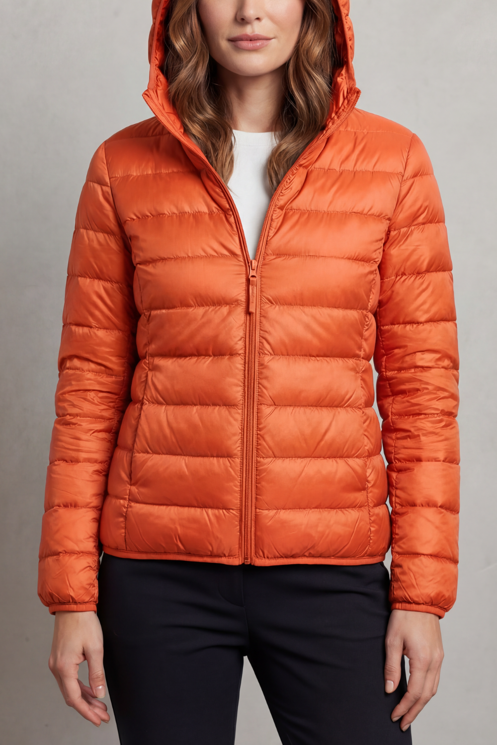 Women's Packable Hooded Puffer Jacket Ultra Light Full Zip Winter Coat