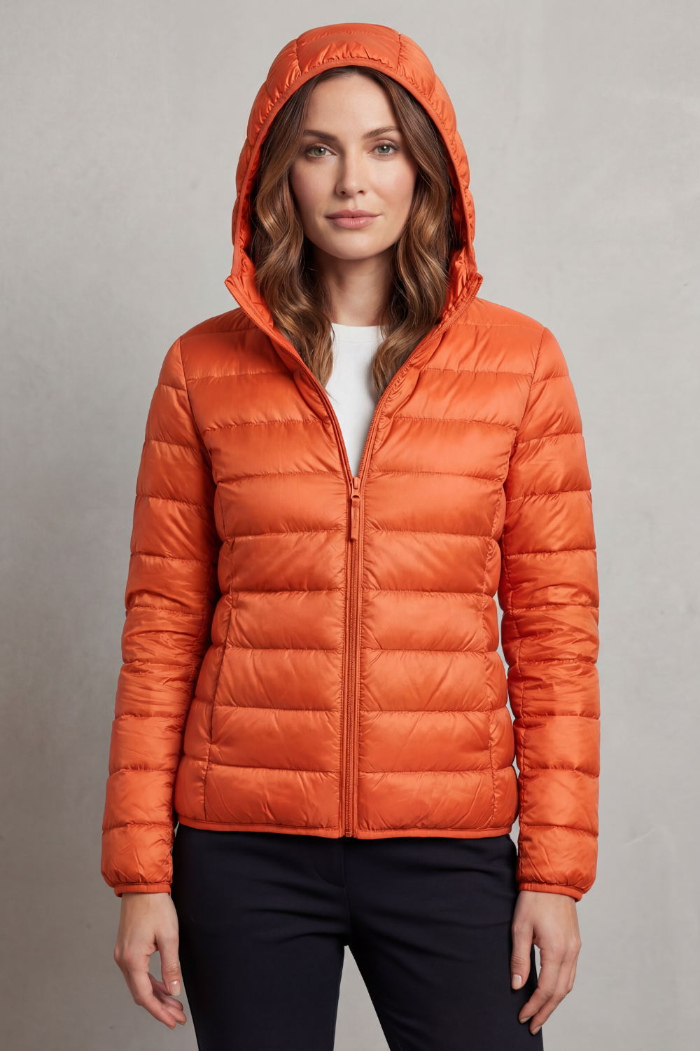 Women's Packable Hooded Puffer Jacket Ultra Light Full Zip Winter Coat