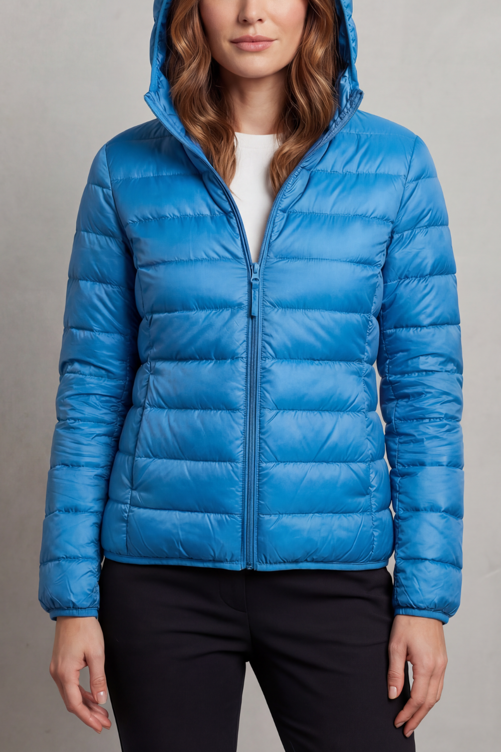 Women's Packable Hooded Puffer Jacket Ultra Light Full Zip Winter Coat