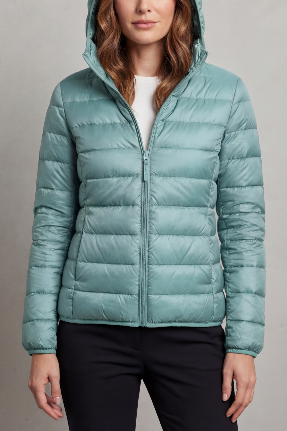 Women's Packable Hooded Puffer Jacket Ultra Light Full Zip Winter Coat