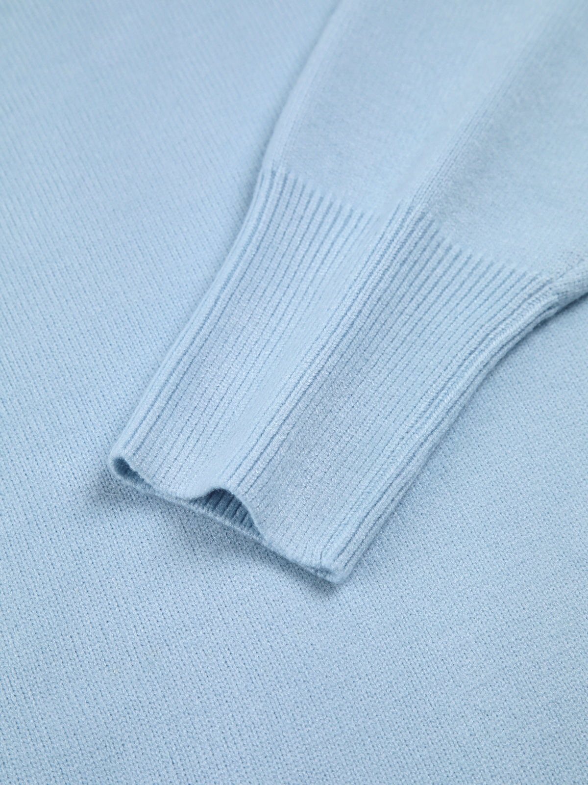Women's Oversized Turtleneck Sweater Light Blue Long Sleeve Ribbed Knit Winter