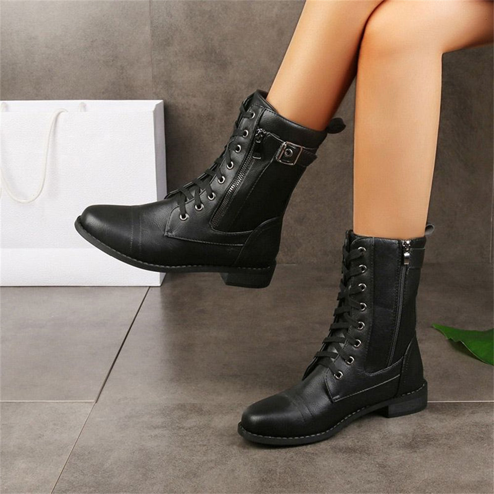 Dana | Women's Winter Boot Lace-Up Mid-Calf Combat