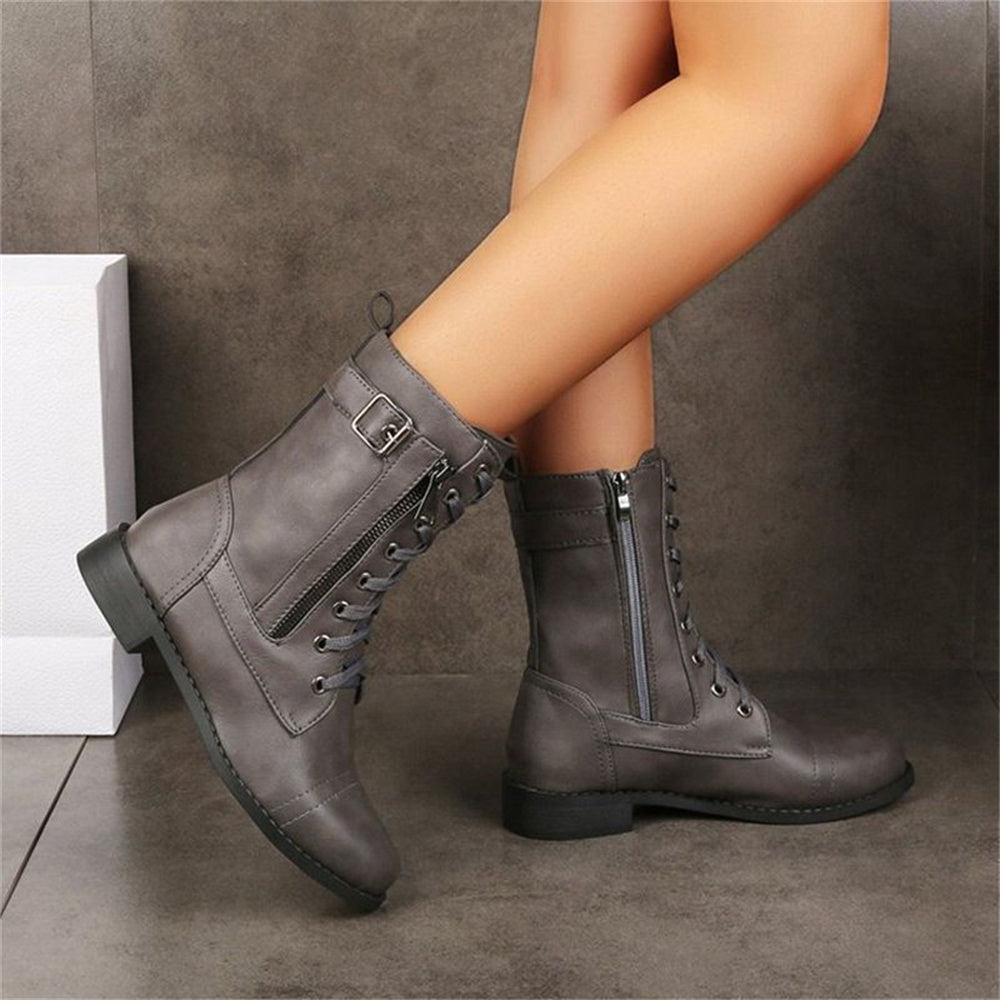 Dana | Women's Winter Boot Lace-Up Mid-Calf Combat