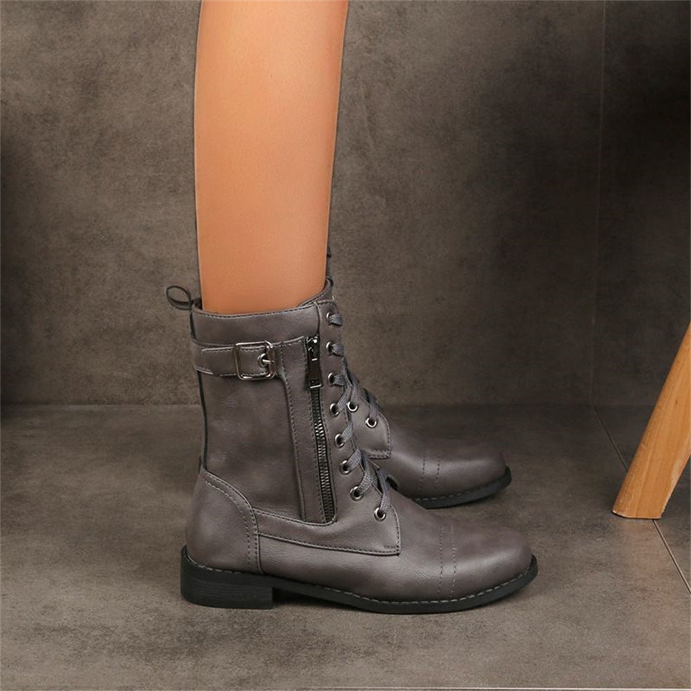 Dana | Women's Winter Boot Lace-Up Mid-Calf Combat