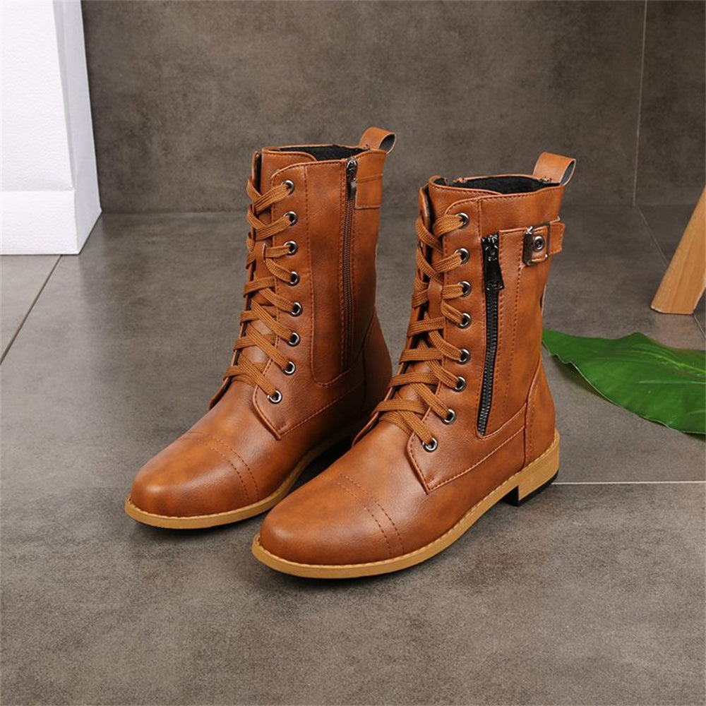 Dana | Women's Winter Boot Lace-Up Mid-Calf Combat
